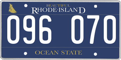 RI license plate 096070