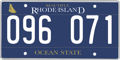 RI license plate 096071