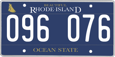 RI license plate 096076