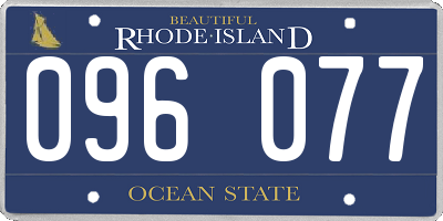 RI license plate 096077