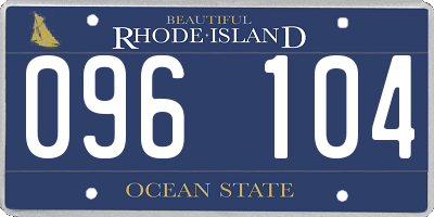 RI license plate 096104