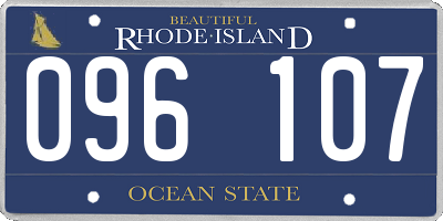 RI license plate 096107