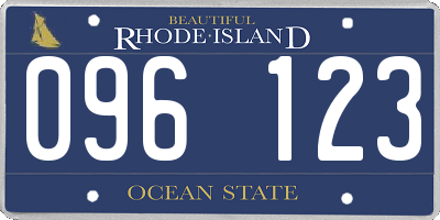 RI license plate 096123