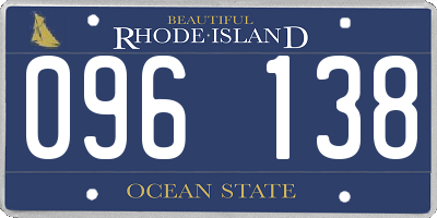RI license plate 096138