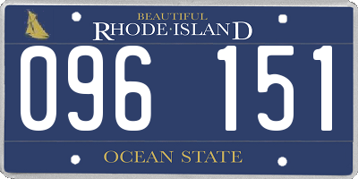 RI license plate 096151