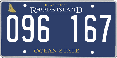 RI license plate 096167