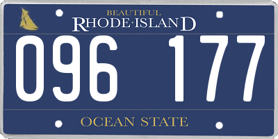 RI license plate 096177