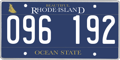 RI license plate 096192
