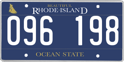 RI license plate 096198