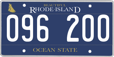 RI license plate 096200