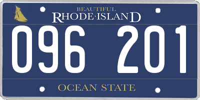 RI license plate 096201