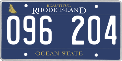 RI license plate 096204