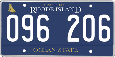 RI license plate 096206