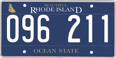 RI license plate 096211