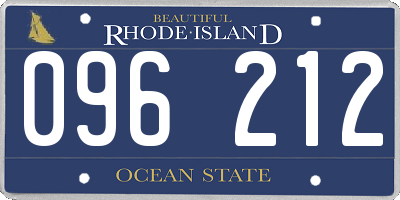 RI license plate 096212