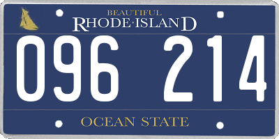 RI license plate 096214