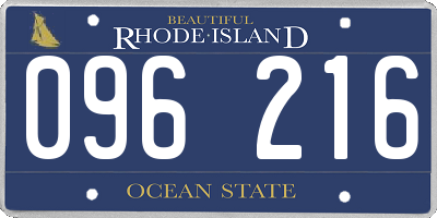 RI license plate 096216