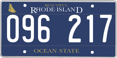 RI license plate 096217