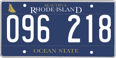 RI license plate 096218