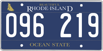 RI license plate 096219