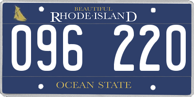 RI license plate 096220