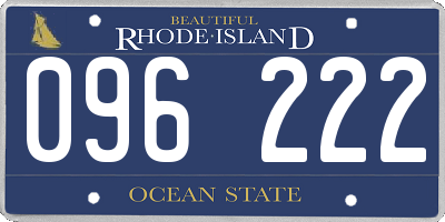 RI license plate 096222
