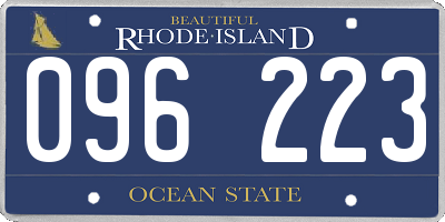 RI license plate 096223