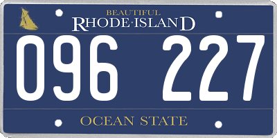 RI license plate 096227
