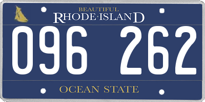 RI license plate 096262