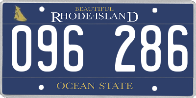 RI license plate 096286