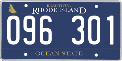 RI license plate 096301