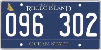 RI license plate 096302