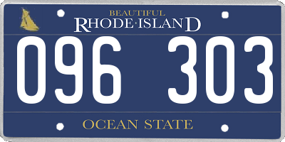 RI license plate 096303