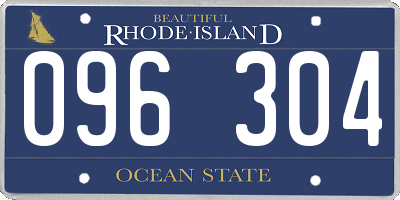 RI license plate 096304