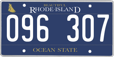 RI license plate 096307