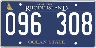 RI license plate 096308