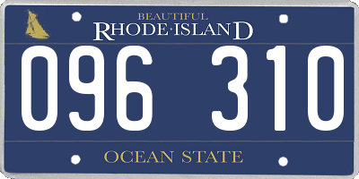 RI license plate 096310