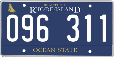 RI license plate 096311