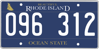 RI license plate 096312