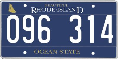 RI license plate 096314