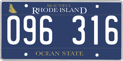 RI license plate 096316