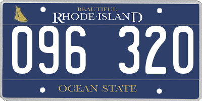 RI license plate 096320