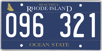 RI license plate 096321