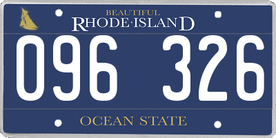 RI license plate 096326