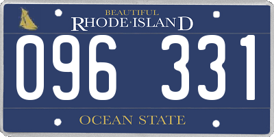 RI license plate 096331