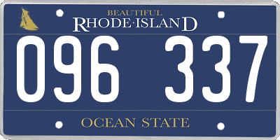 RI license plate 096337