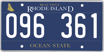 RI license plate 096361