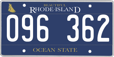 RI license plate 096362