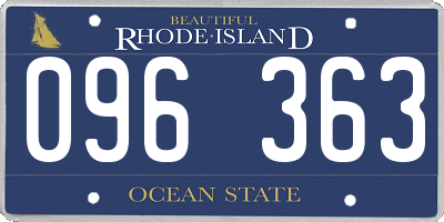 RI license plate 096363