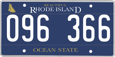 RI license plate 096366